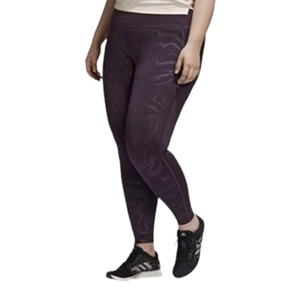 Adidas Leggings Size 2X Believe This Glam On Long Tights Noble Purple High Rise